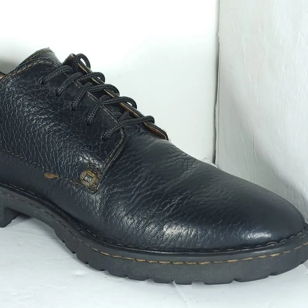 Born Men's Samson US 9 Black Leather Lace up Casual Oxford Shoes H43403